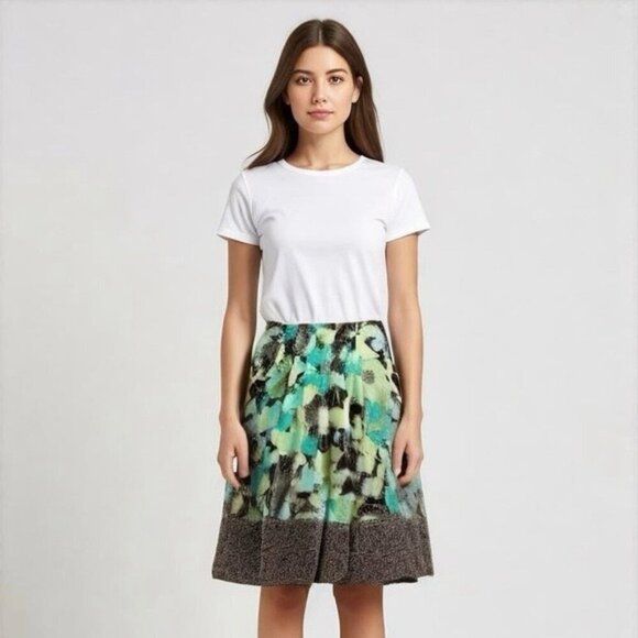 𝅺EAST 5th Green Black Floral Skirt - 14 - Picture 1 of 8